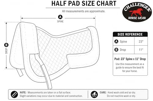CHALLENGER Horse English Quilted Saddle Half Pad Correction Wither Relief Faux Fur Ombre 72148
