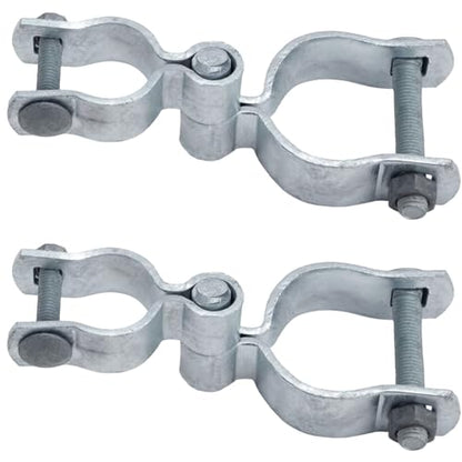 2 Pack 1-3/8" x 2-3/8" Chain Link Fence Gate Hinge Kit,Galvanized Steel Chain Link Fence Pipe gate Hinge with 2 PCS Female Hinges and 2 PCS Male Post Hinges, Bolts & Nuts Included - size: 2-3/8" x 1-3/8"(2 Pack)