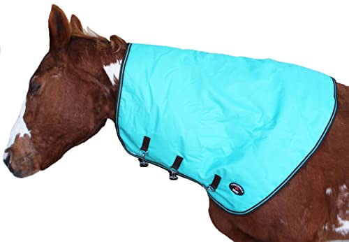 Horse Large 1200D Waterproof Winter Blanket Mane Horse Neck Cover Turquoise 52039-L - size: Large