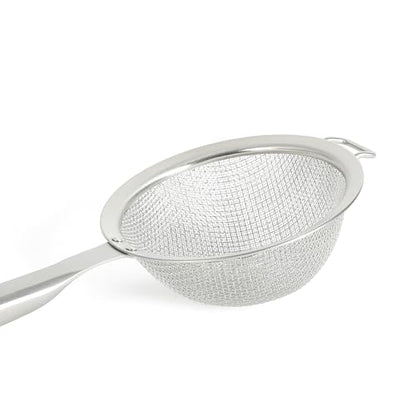 Calphalon Prime 5-Inch Stainless Steel Hand Strainer, Fine Mesh Kitchen Sieve for Draining, Rinsing, Sifting Flour, Straining Tea, Pasta & Food Prep - color: Stainless Steel (Prime - Strainer)