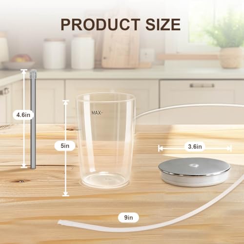 Glass Milk Container Compatible with Jura E8, S8, Z8, Z6, J6, 16.9oz