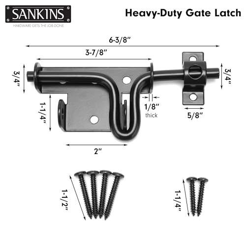 Slide Bolt Gate Latch Lock for Wooden Fence with Padlock Hole, 1pcs - size: Upgrade