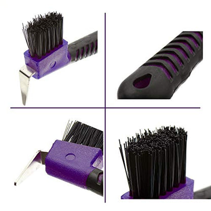 BOTH WINNERS Horse Hoof Pick Brush with Soft Touch Handle (Purple) - color: Purple