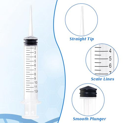Wisdom Teeth Syringe, 12ml Dental Irrigation Syringe (10 Pack) - style: Straight Tip 10 Pack
