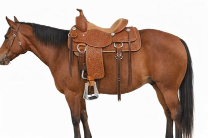 CHALLENGER Horse Western Aluminum Feather Engraved Saddle Stirrups 51245
