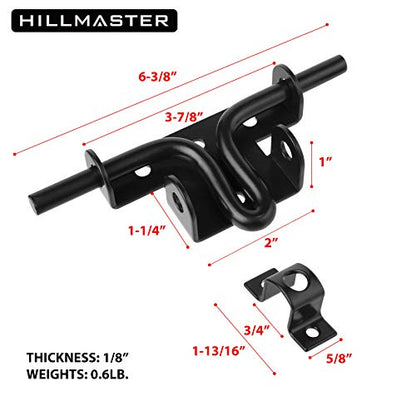 HILLMASTER Heavy Duty Slide Bolt Gate Latch with Padlock Hole, Sliding Bolt Gate Lock Door Latches Hardware for Wooden Fences Barn Doors, 2 Pack - size: 2 Pack