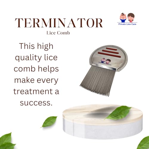 Terminator Stainless Steel Lice Comb, Professional Nit Removal Tool for All Hair Types