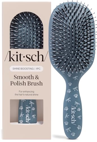 Kitsch Smooth & Polish Hair Brushes For Women and Men - Coastal Blue Print - color: Blue