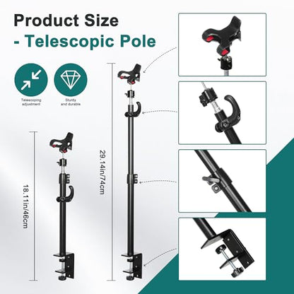 Feeding Tube Stand, Hands-Free Feeding Tube Holder Enteral Feeding Telescopic Pole, Feeding Pump Rack for Gravity Syringes Feeding Pump Feeding or Infusions