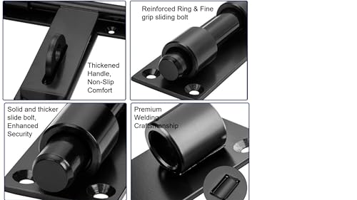 Heavy Duty 17" Slide Bolt Latch,Thickened Security Lock, Solid Steel | Left/Right Hand Installation, Welding & Screw Mountfor Barn Doors, Fence Gates, Warehouse, Entry Gates(Patent Pending)