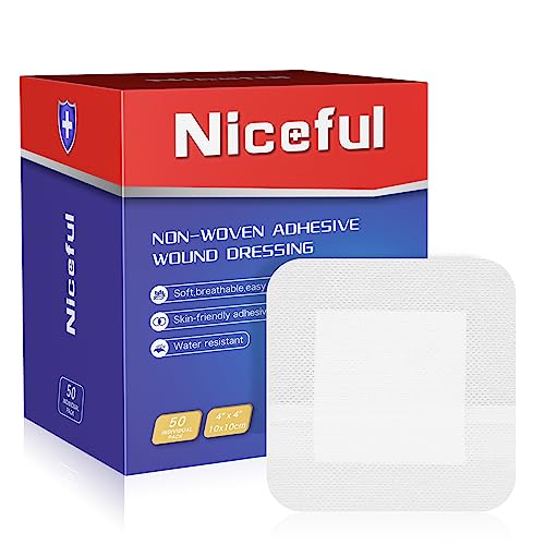 Niceful Island Dressing 4" x 4" Bandages for Wounds, 50 Count - size: 4"x4"(50 Pcs)