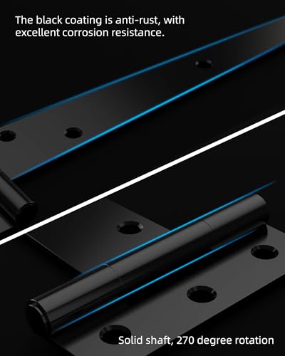 Fence Gate Frame Kit with 10 inch Heavy Duty Hinges, Gate Corner Brace Bracket Heavy Duty Kit, Fence Gate Kit, Gate Hardware for Wooden Fences,Driveway Gates,Shed Doors. Barn Door Lock Latches 1PC - size: 10 inch set