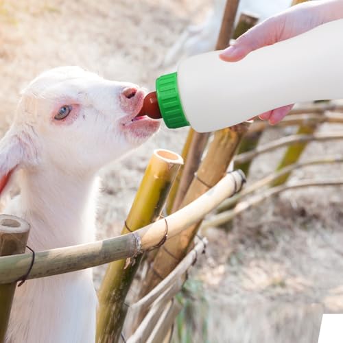 Lamb & Goat Feeding Bottle, 500ml, 2 Pack,Reusable | BPA Free |Soft Rubber Nipple | Clear Scale|Reusable Bottle & Nipple | For Goat Lamb Piglet,Puppy