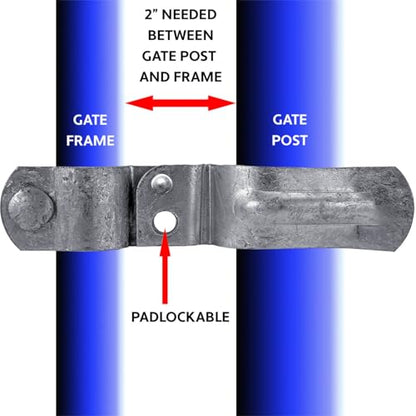 Heavy Duty Fork Latch (Bolt in) 1-3/8" x 1-7/8" Galvanized Pressed Steel - color: GALVANIZED, size: 1-3/8" x 1-7/8"