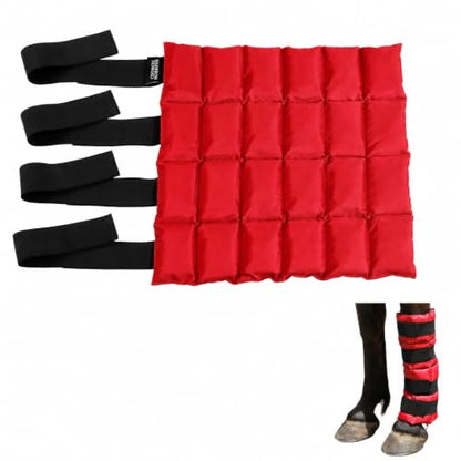 Harrison Howard Ice Boot for Horse Cool Gel Pack Leg Wrap for Treating Full Leg, Knee, Hock Injuries Reusable Ice Cooling Therapy - color: Red