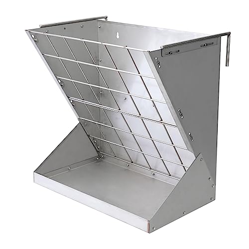 Heavy-Duty Hay Feeder,Combo Goat Horse Feeder for Hay and Grain,Galvanized Metal Wall Mounted Livestock Feeder with Adjustable Distance ﻿for Deer,Seep,Pony and Miniature Horses