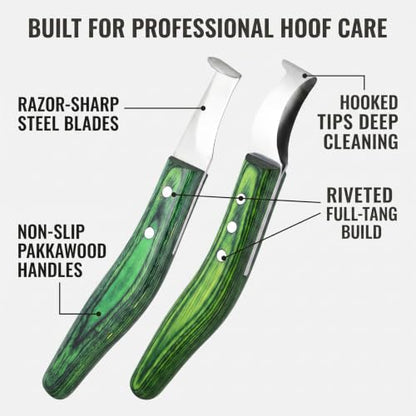 2-Piece Loop & Hoof Knife Set, J2 Stainless Steel