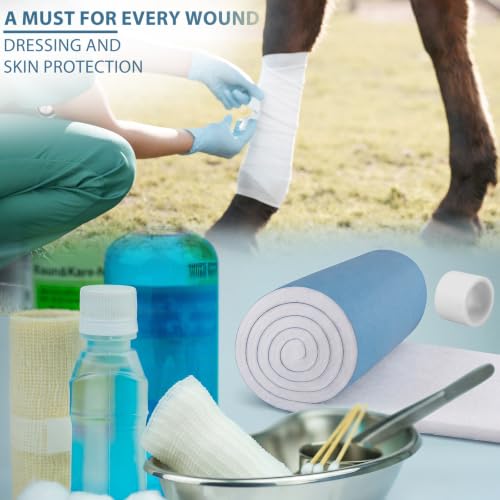 Supervitae 3 Rolls Cotton Wound Dressing High-Absorbency Wrap Roll 11.8" x 40" Veterinary Soft and Absorbent Cotton Easy to Tear for Bandaging Healing and Wound Protection