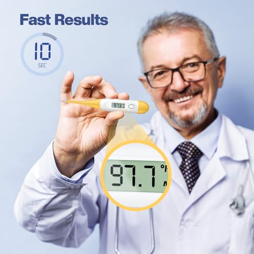 Boncare Digital Thermometer for Adults, Kids & Babies, Yellow - color: Yellow