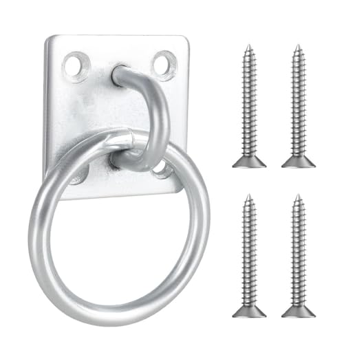 Tie Ring for Horses, Heavy Duty Hitching Rings with 4 Screws, Wall Mounted Horse Stable Supplies for Horse Barn