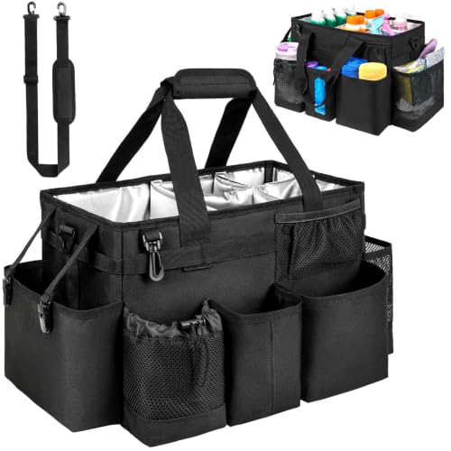 Cleaning Caddy Bag, Large Cleaning Bag for Housekeepers, Black - color: Black, size: L