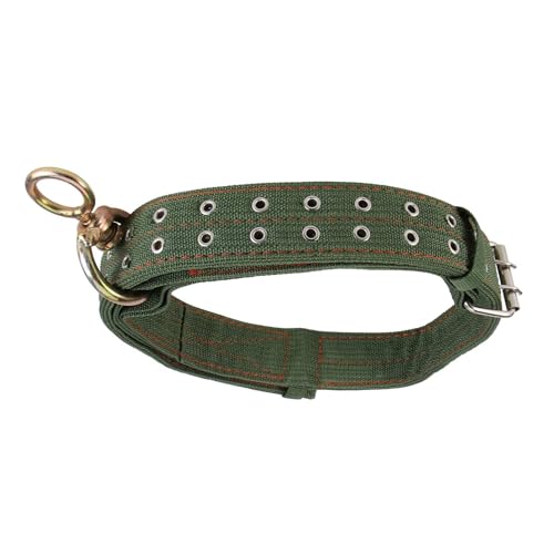 1 Pack 59 Inch Adjustable 4-Layer Nylon Thickened Cow Collar with 2-Rows Metal Buckle and Traction Chain for Dogs, Cow, Sheep, Horse, Goat, Camel
