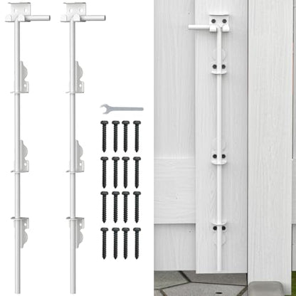 24" Cane Bolt Drop Rod for Gate, White Heavy Duty Gate Latch 2 Pack - color: 24"-White, size: 2 Pack