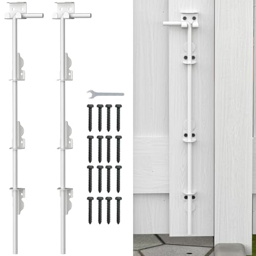 24" Cane Bolt Drop Rod for Gate, White Heavy Duty Gate Latch 2 Pack - color: 24"-White, size: 2 Pack