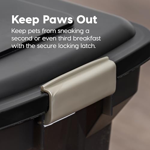 IRIS USA Dog Food Storage Container, Up to 40 lbs, Smoke, Made in USA - color: Smoke, size: 40 lbs