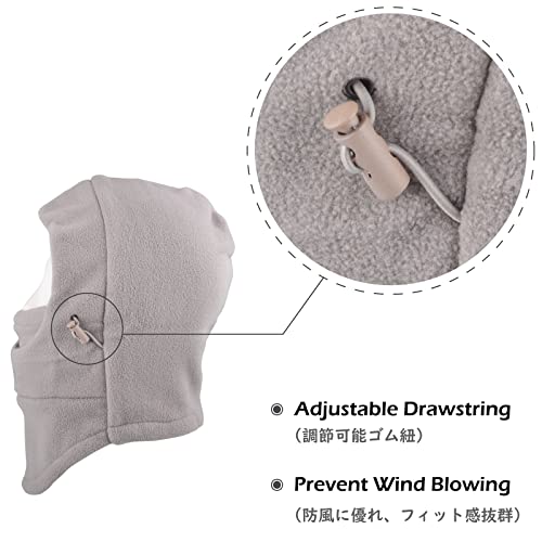 TRIWONDER Kids Winter Hats Balaclava Ski Mask for Boys Girls Toddlers Windproof Adjustable Cold Weather Face Mask Neck Warmer - color: Light Gray