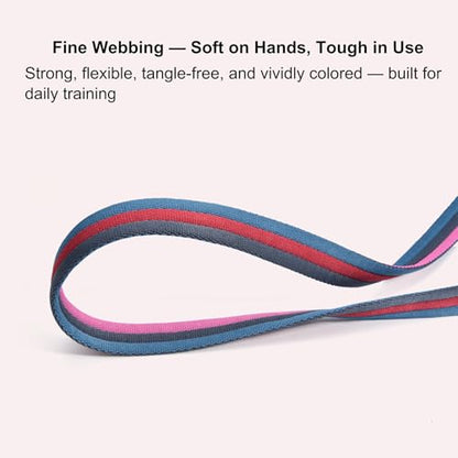 26ft/8m Horse Lunge Line & Long Dog Training Leash, 360° Swivel Snap - color: Black-Red-Pink-Mist Blue