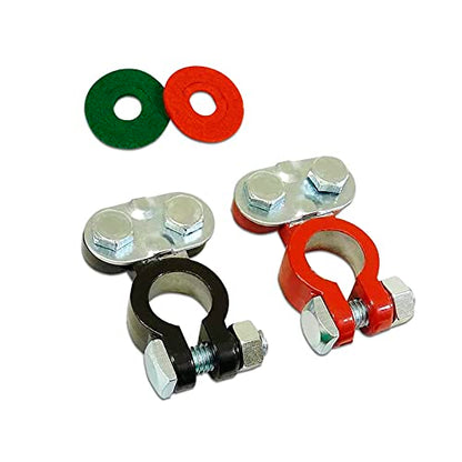2 PCS Cable Terminal Clamp Connectors, Cables Terminal Connectors Kit, Fit for Cars, Vans, Trucks (Silver)