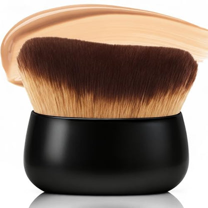 Streak-Free Kabuki Self Tanner Brush, Large Body Makeup Brush,Soft Dense Body Brus h for Self Tanner, Vegan Tanning Brush for Self Tan, Even Coverage, Ideal for Mousse, Lotion & Bronzing Foam, Black - color: Black