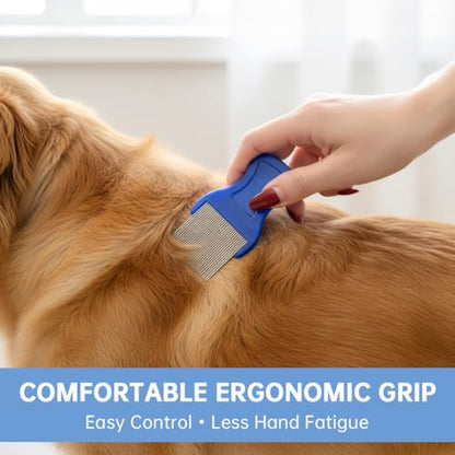7-Pack Flea Lice Combs for Dogs and Cats, Pet Grooming Combs Kit