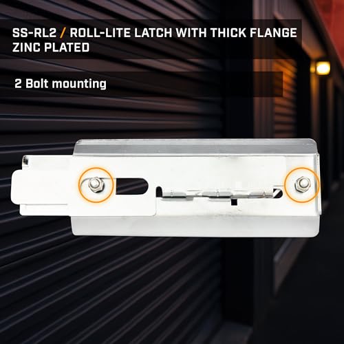 Roll-Lite Zinc Plated Latch, with Thick Flange and Hardware 9-3/8" x 3-5/16" for Wayne Dalton, Roll-Lite, Roll-Right, Trac-Rite, Epic Doors, with Hardware - size: SS-RL2