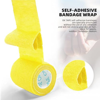 OK TAPE Self Adherent Cohesive Bandages Wrap 24Packs 2" x 5 Yards - color: Mix, size: 2 In x 5 Yards