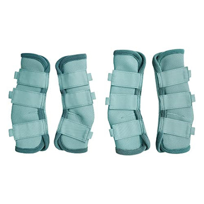 LEAFOREST Horse Fly Boots Set of 4 Non Slip Breathable Mesh Leg Protection - color: Blue
