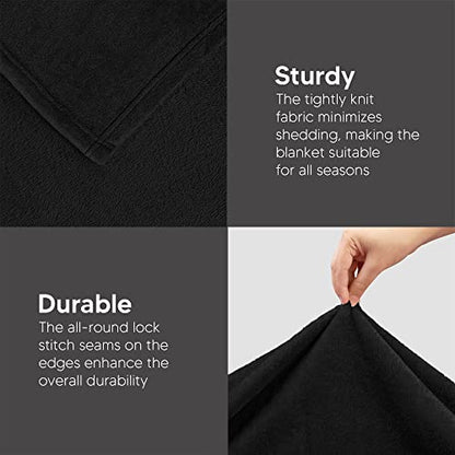 Utopia Bedding Soft Fleece Bed Blanket Throw XL Size Black (50x70 Inch) - color: Black, size: Throw XL (50x70 Inch)