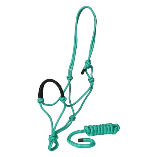 TuffRider Rugged Rope Halter Braided Noseband with Matching Lead - color: Green