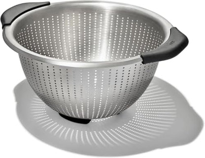 OXO Good Grips Stainless Steel Colander,5 qt. Capacity,Strainer with Non-Slip Handles,Kitchen Colander for Pasta and Vegetables,Nesting Stainless Steel Strainer and Sieve,(Pack of 12) - size: 5 Qt (Pack of 12)