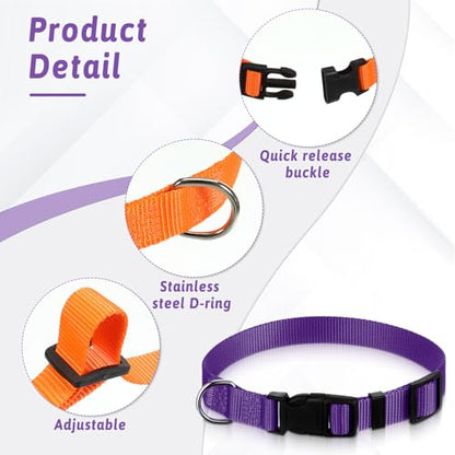 20 Pack Goat Collars with Bells, Adjustable Nylon Collar Set
