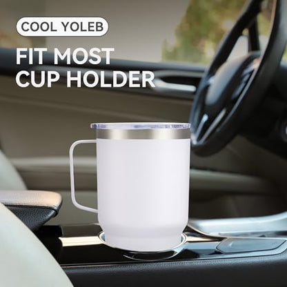 30 oz Stainless Steel Tumblers Bulk with Handle and Lid, 4 Pack - color: White