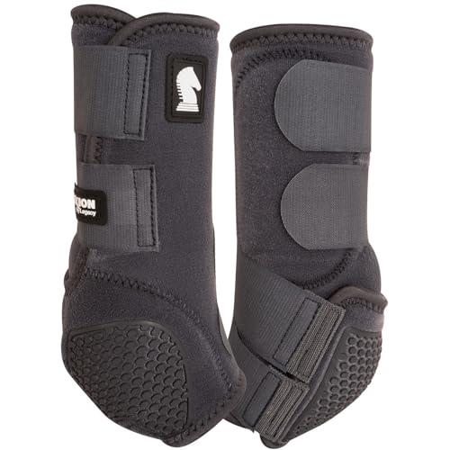 Classic Equine Flexion by Legacy2 Support Boots, Front (Charcoal, Small) - color: Charcoal, size: Small