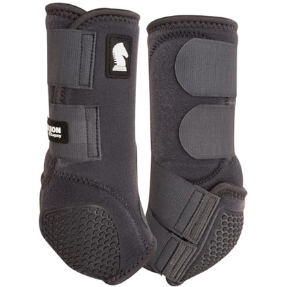 Classic Equine Flexion by Legacy2 Support Boots, Front (Charcoal, Medium) - color: Charcoal, size: Medium