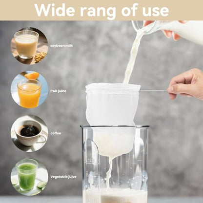 Small Ultra Fine Mesh Strainer Bags, Reusable with Stainless Steel Handle - color: Small