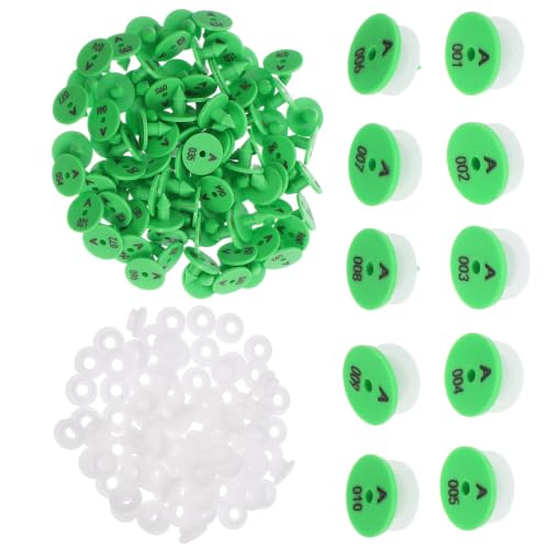 HEMOTON Rabbit Ear Tags, 100-Piece Numbered Identification Labels