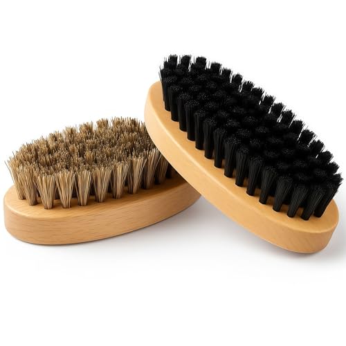 Goat Grooming Brushes, Soft Bristle and Firm Nylon Set, 2 Pack