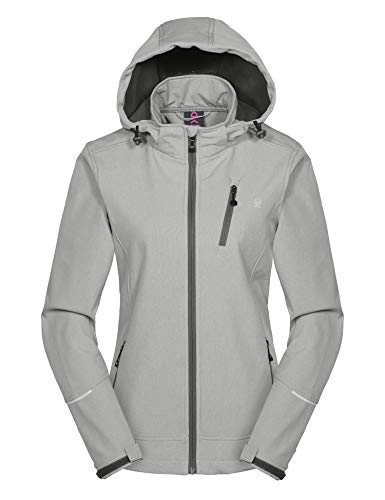Little Donkey Andy Women’s Softshell Jackets Ski Snowboarding Jackets - color: Light Gray Heather, size: X-Large