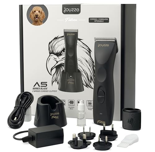 Falcon 2 Speed Cordless Dog Clippers - Professional Grooming, Black - color: Falcon Black