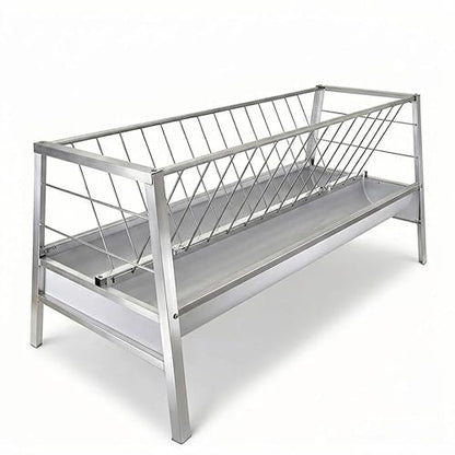 Portable Double Side Feeding Trough, Anti Waste Ruminant Trough, Sheep Goat Cattle Feeder for Small Farm